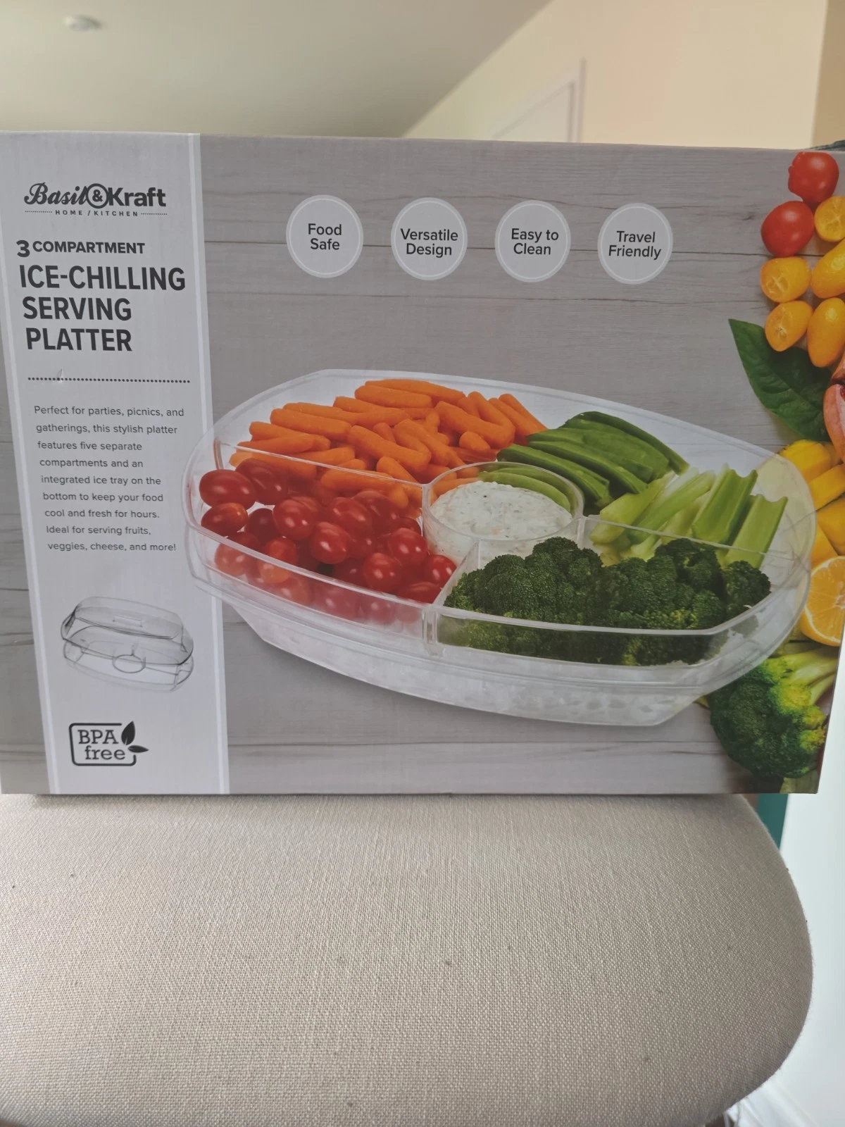 Basil & KAraft Jome/kitchen Ice Chilling Serving Platter