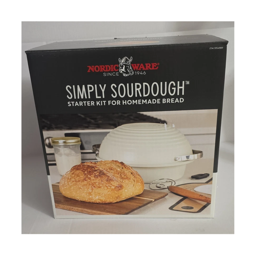 Nordic Ware Simply Sourdough Bread Baking Kit, Oven & Dishwasher Safe, Pan & Lid